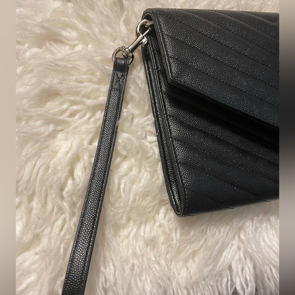 YSL Cassandre Grain Flap Wristlet - Picture 9 of 13